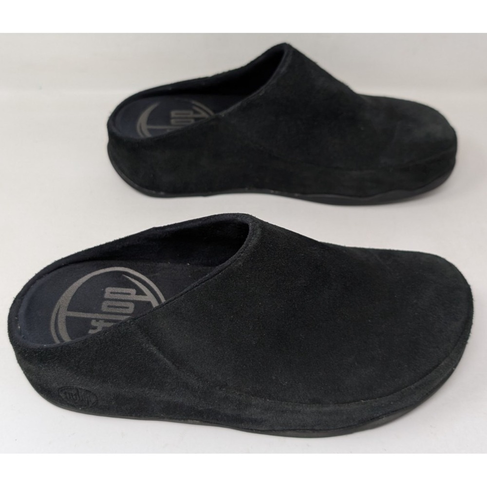 FitFlop Women's Shuv Black Suede Slip On‎ Comfort Mules Clogs 317-001 Size 7